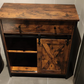 Storage Cabinet, Sideboard and TV Cabinet, Cabinet with 1 Drawer and Sliding Barn Door