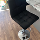 2 Set Bar Stools Adjustable Bar Chairs PU Leather, Black