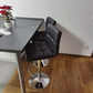2 Set Bar Stools Adjustable Bar Chairs PU Leather, Black