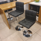 2 Set Bar Stools Adjustable Bar Chairs PU Leather, Black