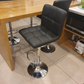 2 Set Bar Stools Adjustable Bar Chairs PU Leather, Black