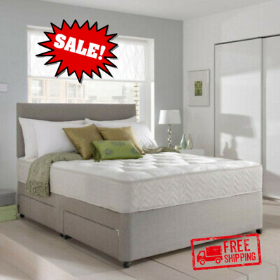 MEMORY FOAM DIVAN BED SET WITH MATTRESS AND HEADBOARD 2FT 6IN SMALL SINGLE