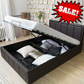STORAGE LEATHER BED OTTOMAN GAS LIFT KING SIZE