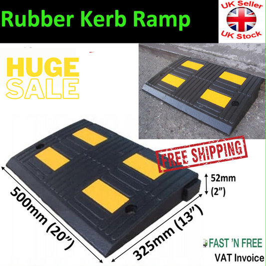 HEAVY DUTY Rubber KERB RAMPS Access Ramp Threshold Mobility Wheelchair 500x52mm