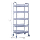 5 Tier Kitchen Trolley Carts Rack With Wheels Storage Shelf Removable Storage