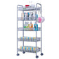 5 Tier Kitchen Trolley Carts Rack With Wheels Storage Shelf Removable Storage