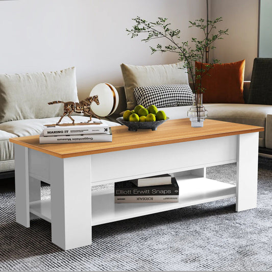 Wooden Coffee Table With Storage Lift Top Up Drawer Shelf Living Room Furniture