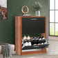 Shoe Rack Storage Cabinet Wooden Stand Cupboard Unit 2 Drawer Organizer