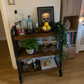 Industrial Drinks Trolley Rustic Metal Cart Vintage Serving Shelf Kitchen Table