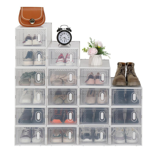 New 18Pcs Transparent Shoes Storage Box Cube Modular Shoe Cabinet Dustproof