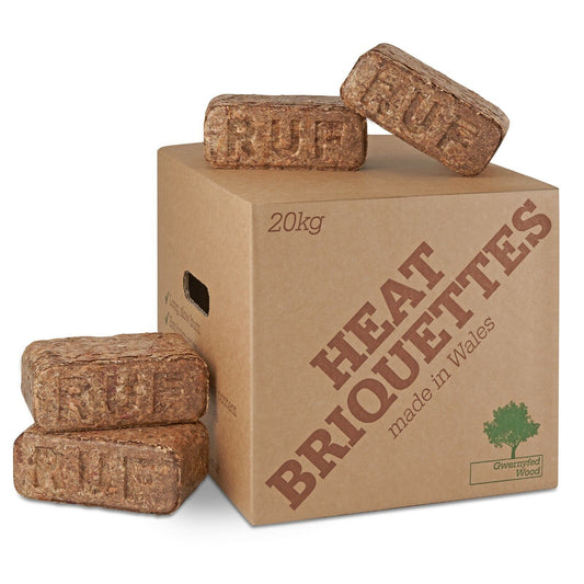 Eco Heat Log Briquettes –Ultra Dry Heat Logs - Up to 4hr Burn Time 10KG (12 ECO Briquettes)