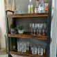 Industrial Drinks Trolley Rustic Metal Cart Vintage Serving Shelf Kitchen Table