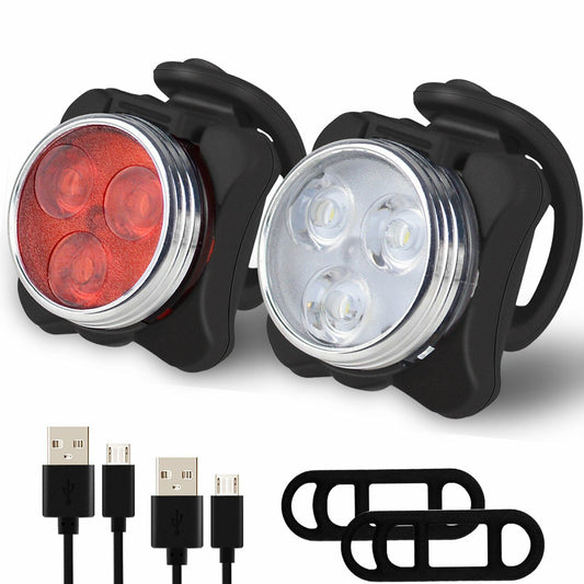 Bike Light Set Super Bright USB Rechargeable & Waterproof Bicycle Lights