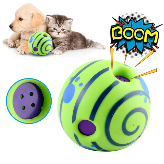 Wobble Wag Giggle Ball Dog Doggy Indoor Outdoor Pet Toy Rolling with Funny Sound