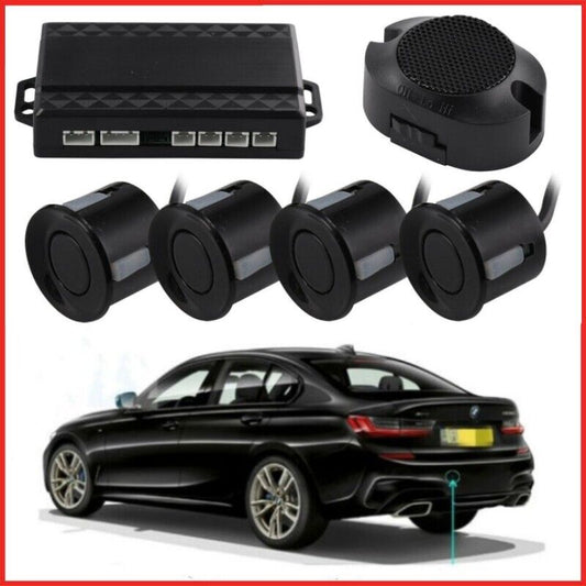 4x Black Parking Sensors Car Reverse Backup Rear Radar Alert System Buzzer KIT FREE SHIPPING