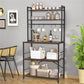 5 Tier Industrial Kitchen Bakers Rack Microwave Oven Stand Storage with 10 Hooks