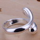 925 Sterling Silver Adjustable Ring Teardrop Thumb Finger Band Ring UK