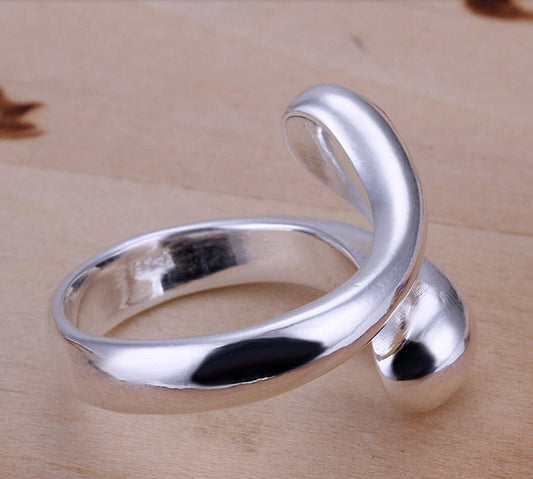 925 Sterling Silver Adjustable Ring Teardrop Thumb Finger Band Ring UK