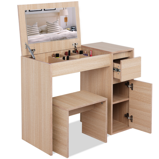 Dressing Table with drawers Mirror Stool Set Bedroom Makeup Desk Vanity table