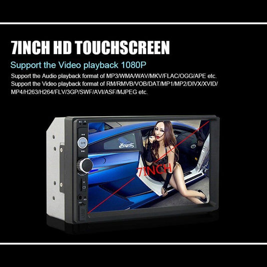 7" Double 2 DIN Car Radio Stereo Bluetooth Music Player FM USB AUX Rear Camera