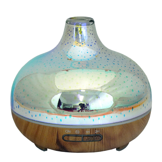 ULTRASONIC ESSENTIAL OIL AROMA DIFFUSER 7 COLOUR CHANGING 3D LED FIREWORK DESIGN 7427011747282