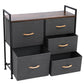 💥SALE💥Fabric Chest of Drawers, Bedroom Storage Organizer Unit w/ 5 Drawers Metal Frame