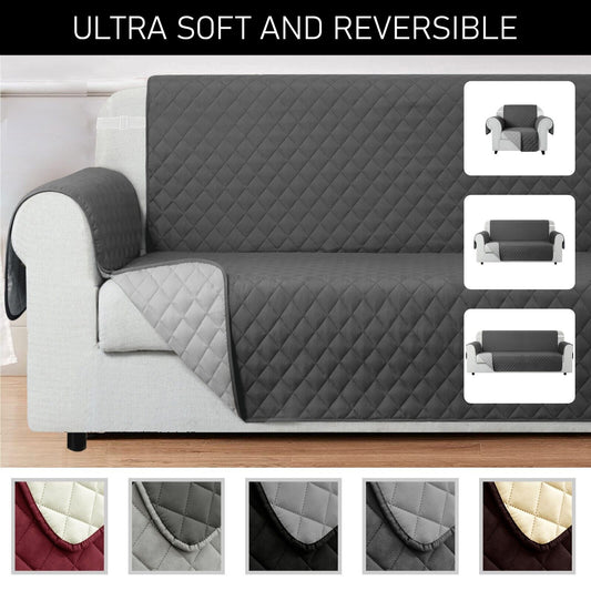 Anti Slip Quilted Sofa Cover Reversible Couch Covers Pet Protector Sofa Throw