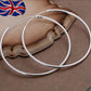925 Sterling Silver Hoop Earrings Large Hooped Sleeper 50mm 5cm Ladies UK FREE SHIPPING