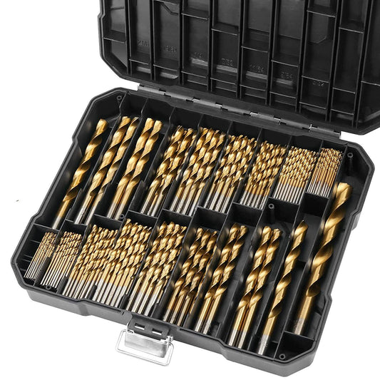 99X HSS Drill Bits Twist Titanium Coated Metric Sizes 1.5-10mm Metal Steel Wood