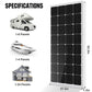 120W Solar Panel Kit with Mounting Brackets for RV Campervan Caravan