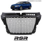 RS STYLE BLACK DEBADGED BADGELESS SPORT MESH GRILL GRILLE FOR AUDI A3 8P 09-11