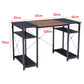 Industrial PC Computer Desk Metal+MDF Work Study Tables w/ Shelves Home Office