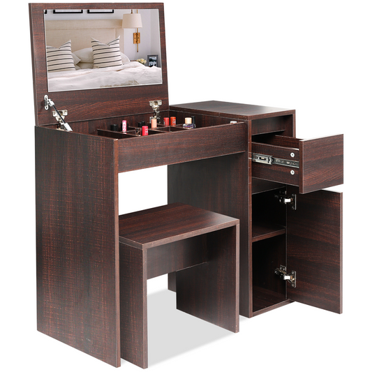 Dressing Table with drawers Mirror Stool Set Bedroom Makeup Desk Vanity table