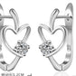 925 Sterling Silver Heart Hoop Earrings Crystal Ladies Girls Gift Bag UK FREE SHIPPING