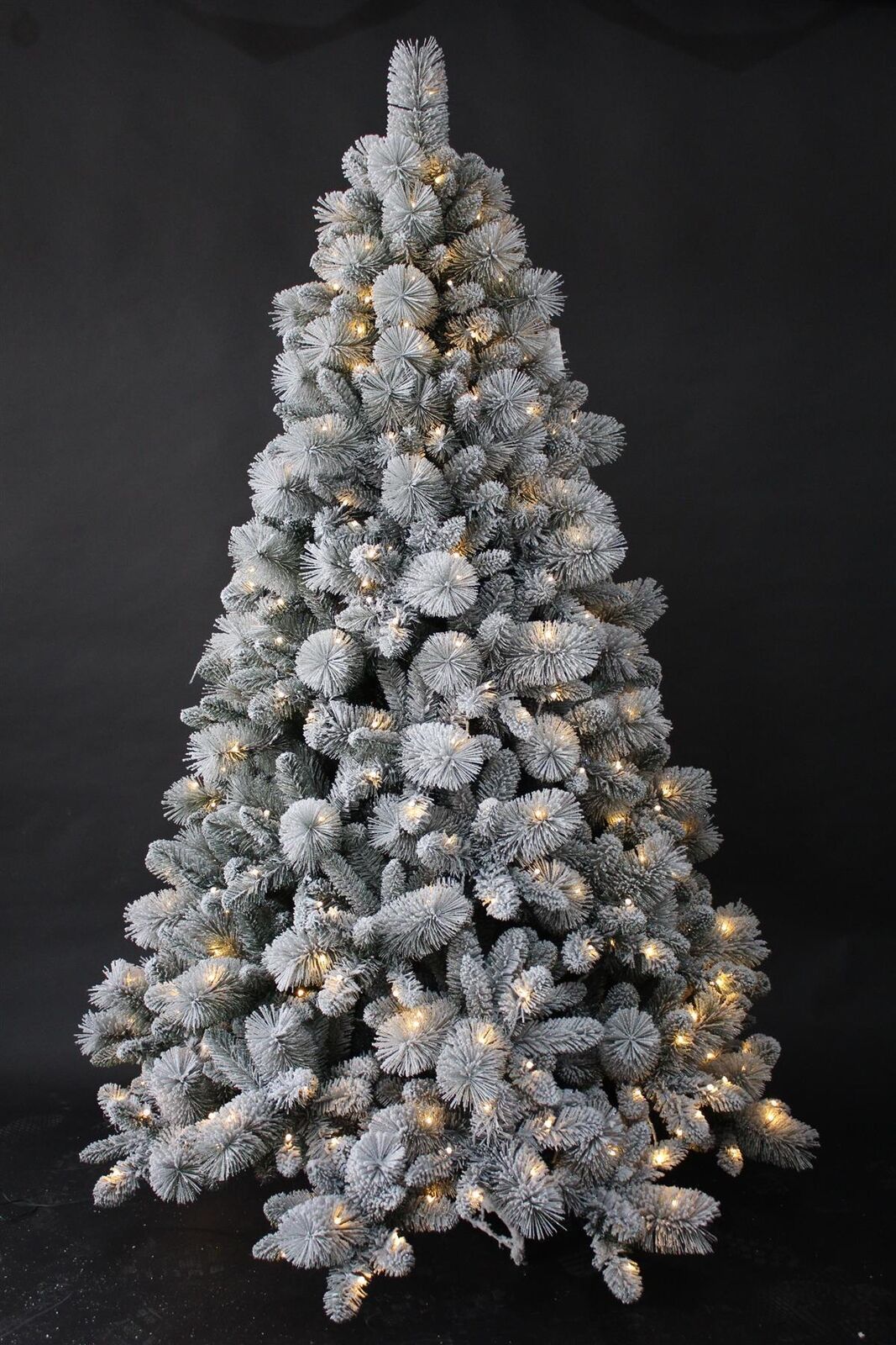 5 Ft Pre Lit Christmas Tree Green Artificial Snow Flocked Bushy XMAS Home Decor