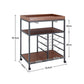 Industrial Glass Drinks Trolley Rustic Metal Cart Serving Shelf Kitchen Table UK