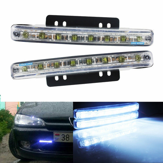 8 LED Fog Daytime Running Light Car Indicator Side Bumper Driving Lamp DRL White