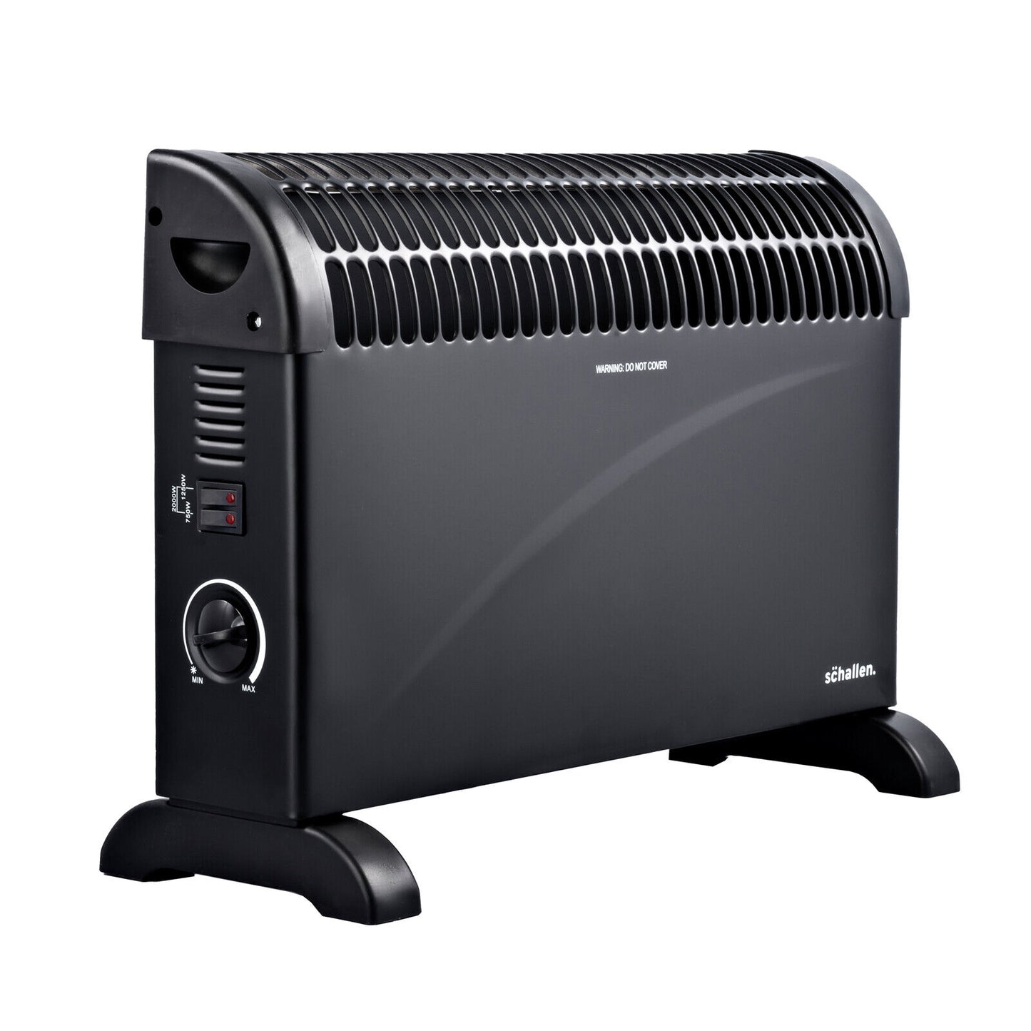 Schallen Modern Black 2000W Electric Convector Radiator Heater with Thermostat 5021196805755