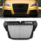 RS STYLE BLACK DEBADGED BADGELESS SPORT MESH GRILL GRILLE FOR AUDI A3 8P 09-11