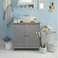 💥SALE💥Grey Under Sink Pedestal Cabinet Cupboard Bathroom Storage Unit with 2 Doors