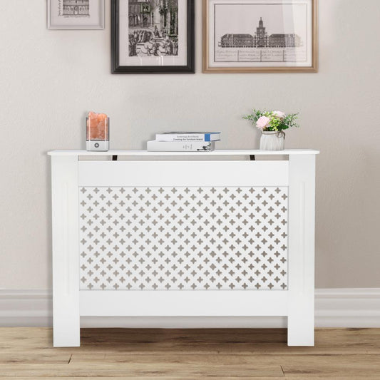 New Wall Heater Radiator Cover White Traditional MDF Wood Grill Cabinet Shelfs