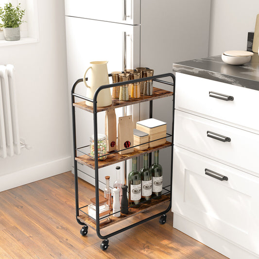 Storage Trolley Bar Cart Kitchen Storage Cart