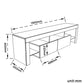 Modern TV Unit Cabinet Stand with LED Light 160cm Black High Gloss Doors Storage