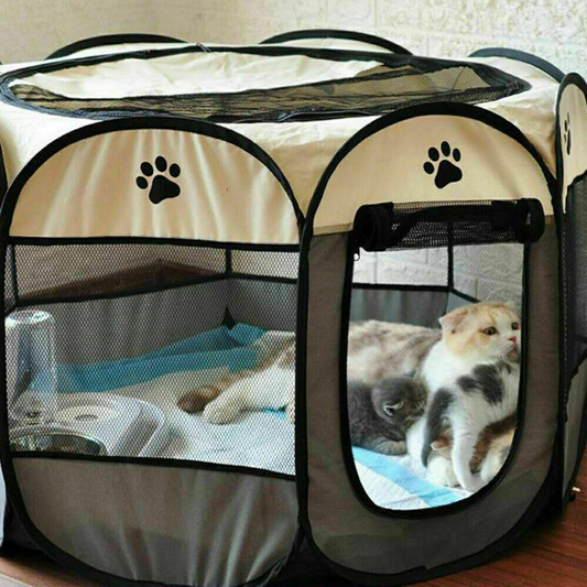 Foldable Soft Fabric Dog Crate Cat Cage Pet Bed Travel Puppy Play Pen Tent Large