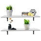 2Pcs Wood Floating Shelf Wall Mounted Hanging Rack Display Storage Shelves White