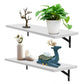 2Pcs Wood Floating Shelf Wall Mounted Hanging Rack Display Storage Shelves White