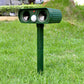UTRASONIC SOLAR ANIMAL REPELLER DRIVE DOG CAT FOX DETERENT GUARD DEFENDS WARNING