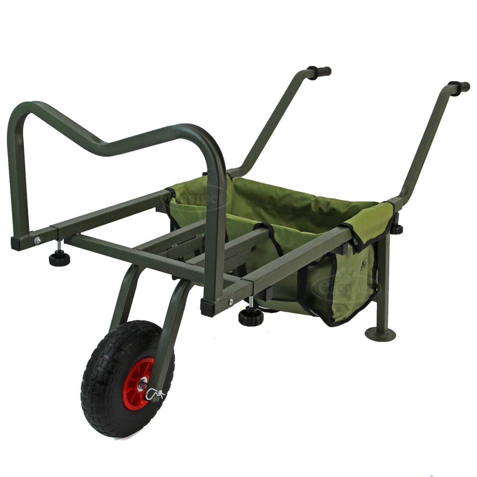 Fishing Trolley Solid PU Wheel Folding Barrow Cart with Detachable