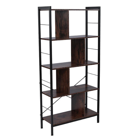 NEW! 5 Tier Bookcase Storage Rack Shelf Industrial Organizer Metal Frame Plant Stand