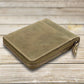 Genuine 100% Leather Wallet RFID Blocking Credit ID Card Holder Zip Closure UK